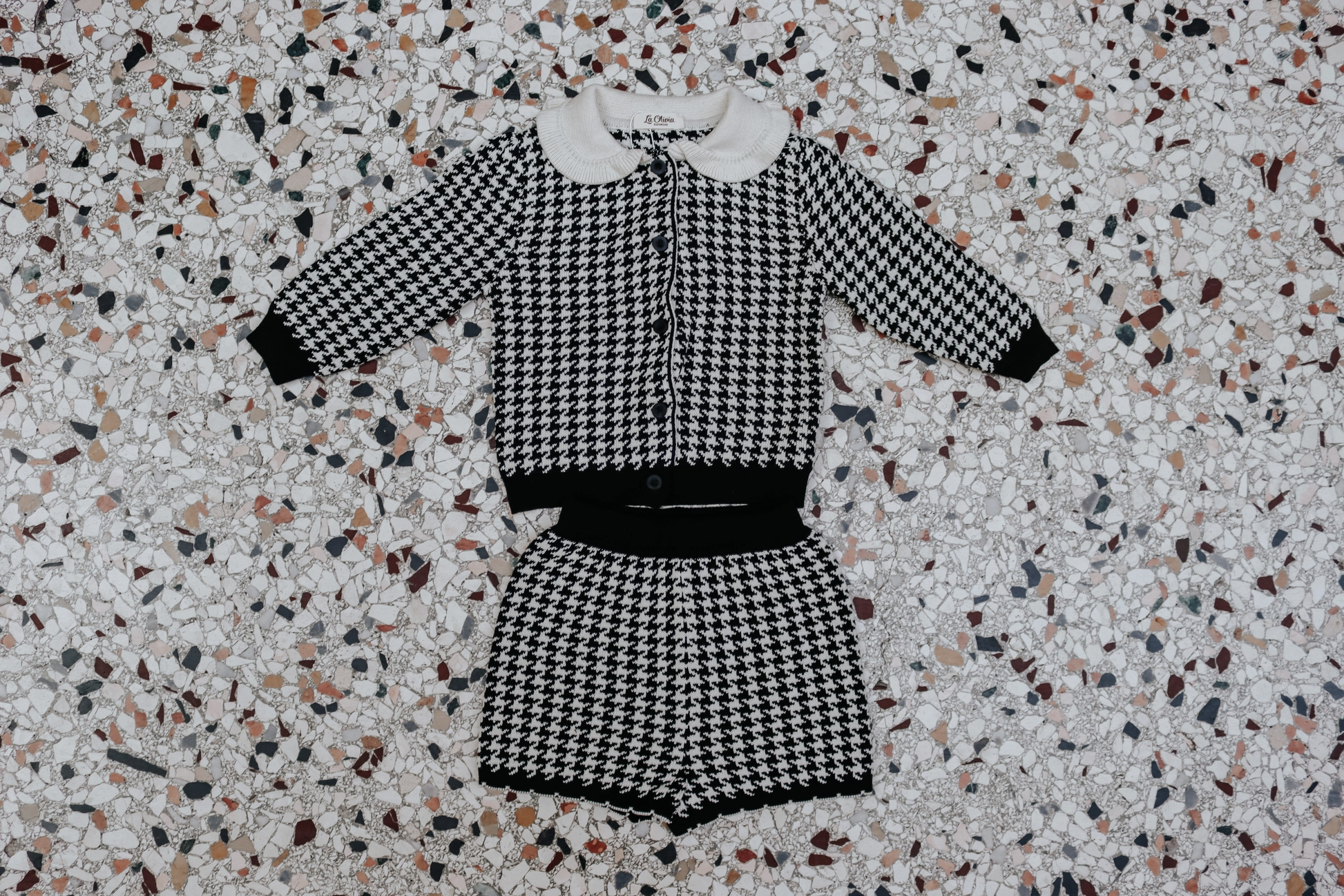 Harper Houndstooth Set - Brun