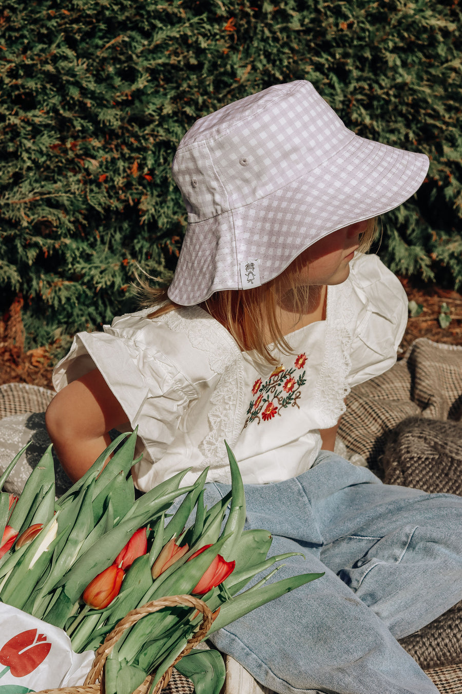 Lilac Reversible Bucket Hat - børnemodel